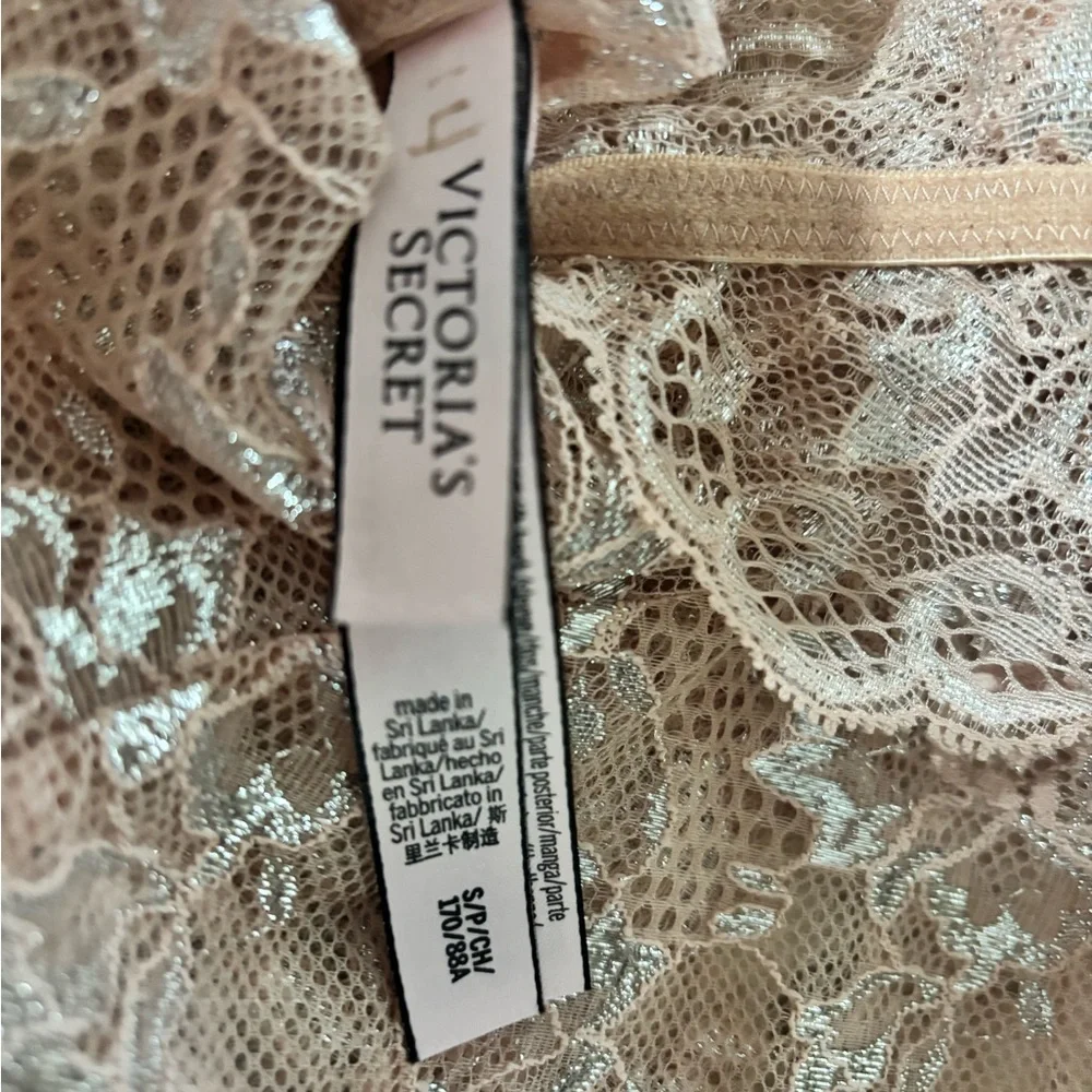 VTG Angel Victoria's Secret Lace Crop Top - Beige Size Small - Picture 3 of 7
